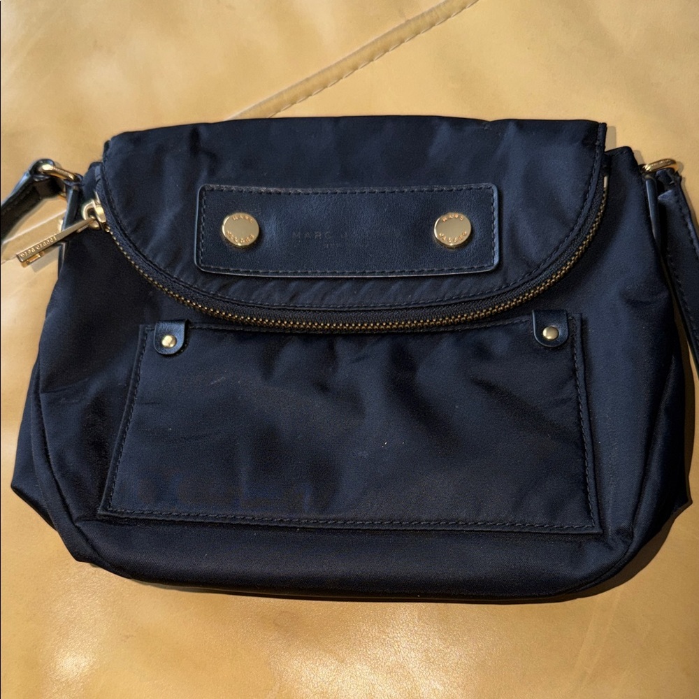 Marc by Marc Jacobs Black Nylon Crossbody Bag with Gold Hardware